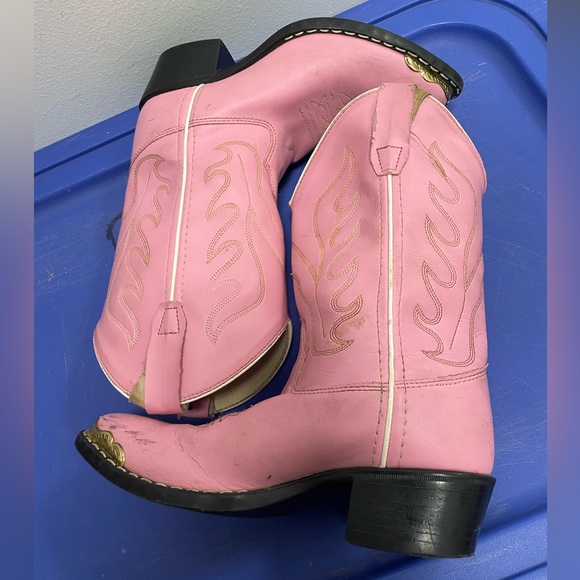Old West Children's Pink Cowgirl Boots Man Made Material - Picture 8 of 15